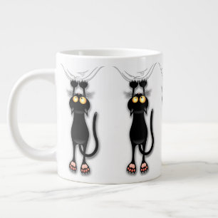 Taza De Café Gigante Gato divertido personaje rascando tela