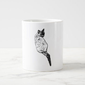 Taza De Café Gigante Gato en quieta contemplación