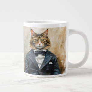 Taza De Café Gigante Gato en un traje