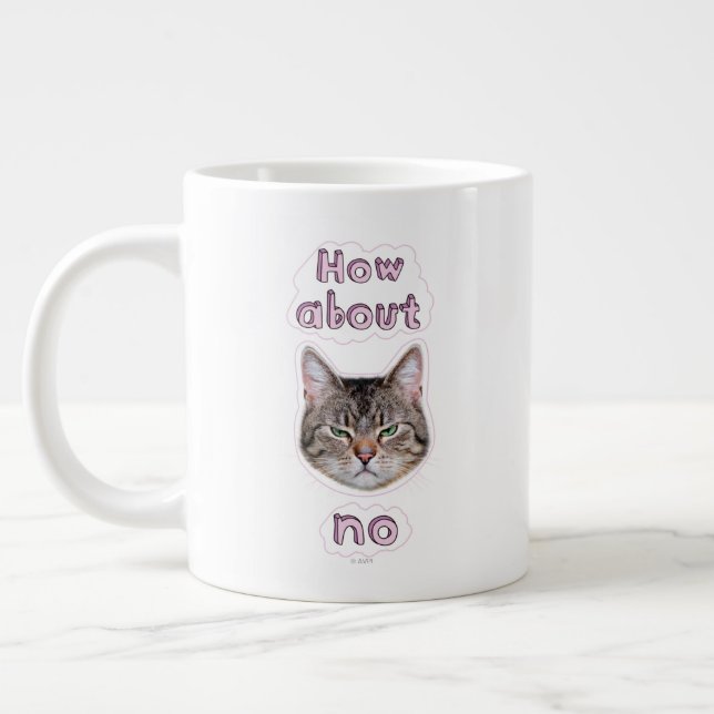 Taza De Café Gigante Gato enojado (Izquierda)