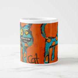 Taza De Café Gigante Gato feliz