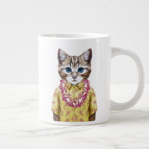 Taza De Café Gigante Gato gatito hawaiano
