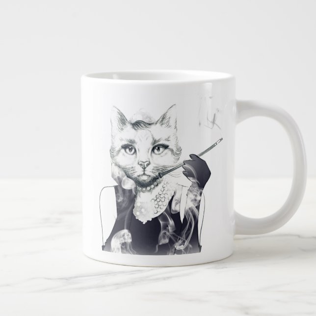 Taza De Café Gigante Gato glamuroso (Derecha)