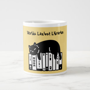 Taza De Café Gigante Gato Lindo, Gato Divertido, La Bibliotecaria Más P