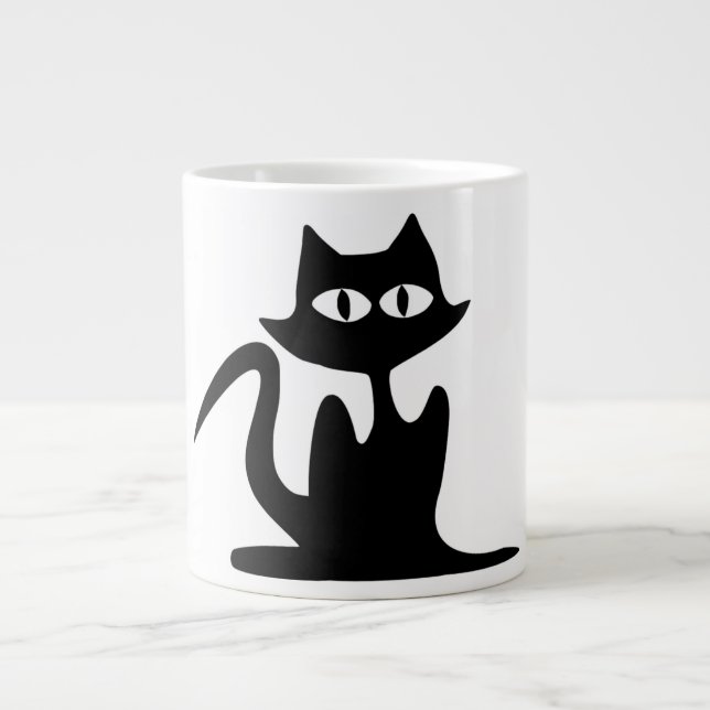 TAZA DE CAFÉ GIGANTE GATO NEGRO (Frente)