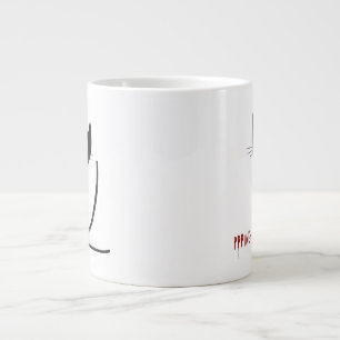 Taza De Café Gigante Gato negro brillante minimalista