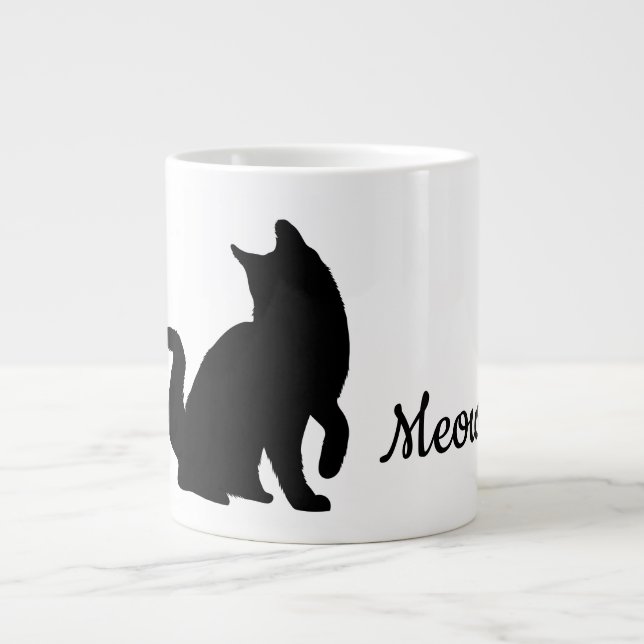 Taza De Café Gigante Gato negro de carne (Frente)