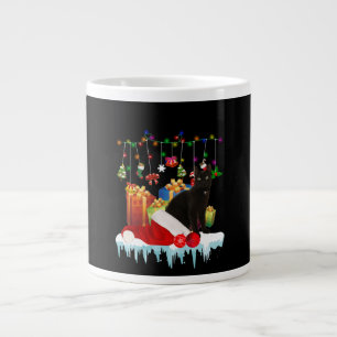 Taza De Café Gigante Gato Negro Presente De Mis Navidades