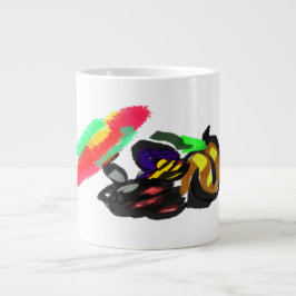 Taza De Café Gigante Gato negro resplandor de otoño 