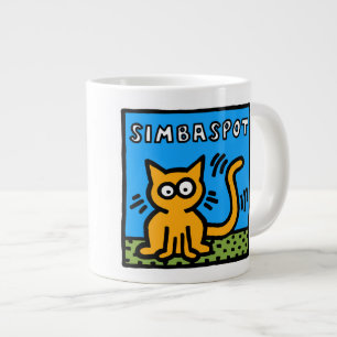 Taza De Café Gigante Gato Nug de los "arenques" de Keith