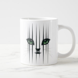 Taza De Café Gigante Gato Ojos Verdes Grandes Amante Gatos Modernos