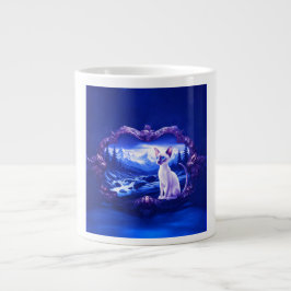 Taza De Café Gigante Gato Siamés En Marco Escenario