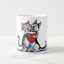Gato y perro enamorados
