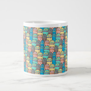 Taza De Café Gigante Gatos coloridos Collage Cat Lover
