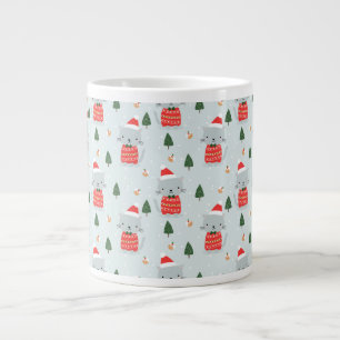 Taza De Café Gigante Gatos de Navidades cortos