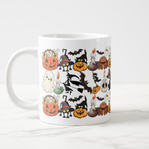 Taza De Café Gigante Gatos divertidos de Halloween en una fiesta