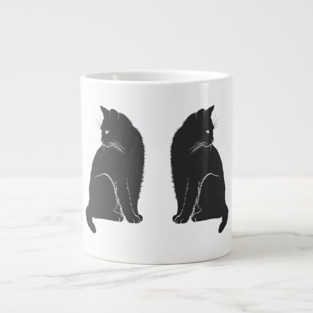 Taza De Café Gigante Gatos negros (Frente)