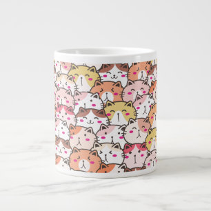 Taza De Café Gigante Gatos Patrón Lindos Gatitos, Moderno