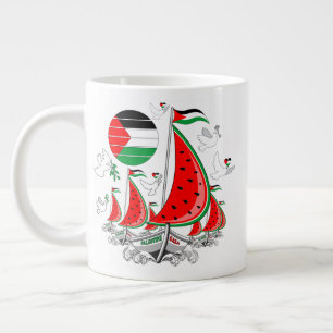 Taza De Café Gigante Gaza: Barcos de la Flotilla de Sumuda por la Liber