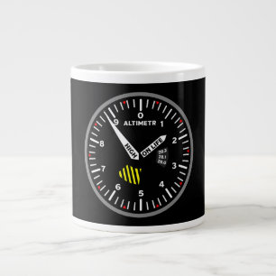 Taza De Café Gigante Geek de Aviación del Piloto Altimetr