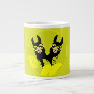 Taza De Café Gigante Gemelos de llama de la Alpaca