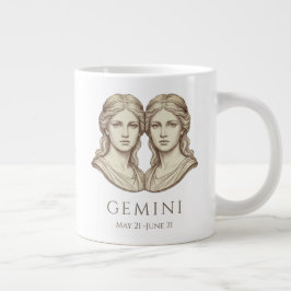 Taza De Café Gigante Gemini Zodiac Personalized Name & Birth Date