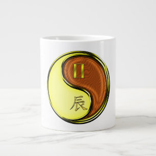 Taza De Café Gigante Géminis y Dragón de Madera