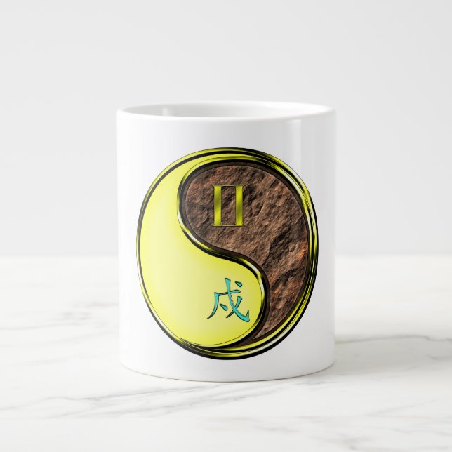 Taza De Café Gigante Géminis y Perro de Tierra (Frente)