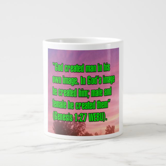 Taza De Café Gigante Génesis 1:27 WEBU Mug (Frente)