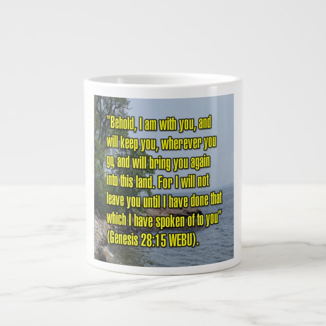Taza De Café Gigante Génesis 28:15 WEBU Mug (Frente)