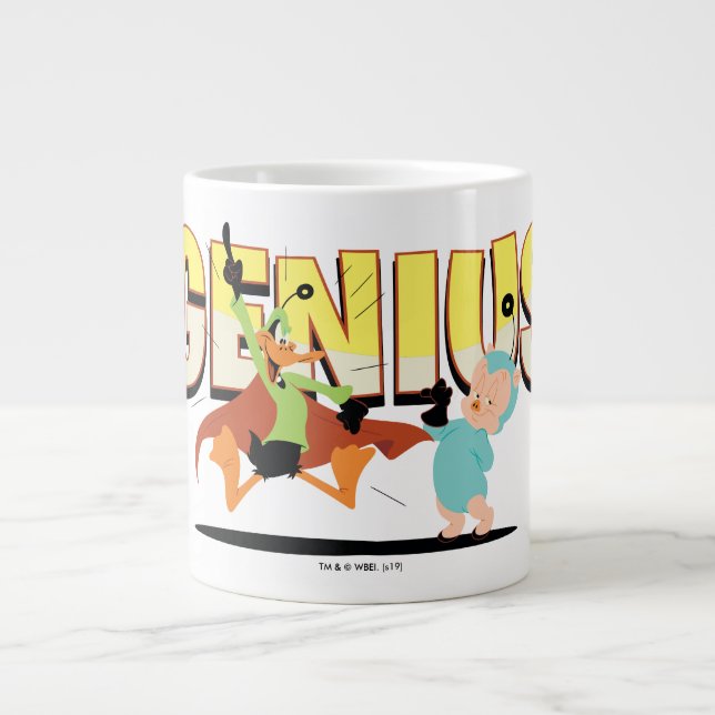 Taza De Café Gigante "Genius" Pato Dodgers & Eager, joven cadete espaci (Frente)