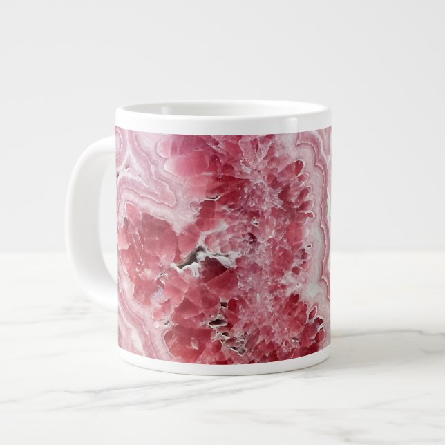 Taza De Café Gigante Geode de cristales rosados (Izquierda)