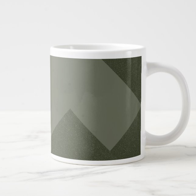 Taza De Café Gigante Geometric Moss Green Modern Mug (Derecha)