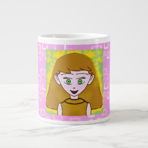 Taza De Café Gigante Geométrica Cute Merry Pink