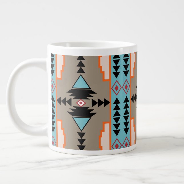 Taza De Café Gigante Geométrico tribal azteca (Izquierda)