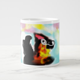 Taza De Café Gigante German Shepherd  colorful
