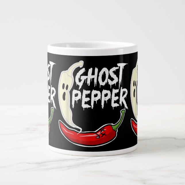 Taza De Café Gigante Ghost Pepper Funny Spicny Hot Halloween Ghost Pepp (Frente)