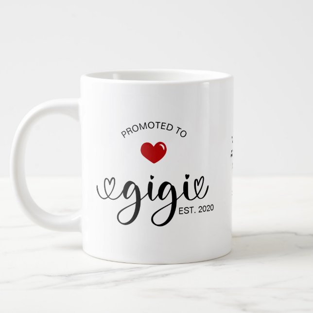 Taza De Café Gigante Gigi Established New Grandmother Gift (Izquierda)