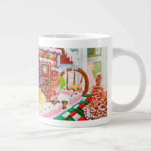Taza De Café Gigante GINGERBREAD SORPRESA Gran Mug Blanco