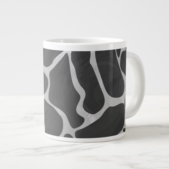 Taza De Café Gigante Giraffe Impresión gris claro y negro (Derecha)