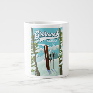 Taza De Café Gigante Girdwood Alaska a esquiar