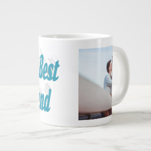 Taza De Café Gigante Girlfriend Foto tipografía azul cielo