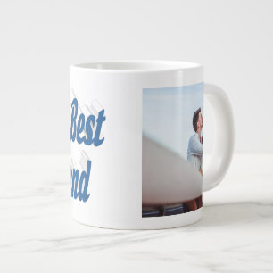 Taza De Café Gigante Girlfriend Photo sea blue typography