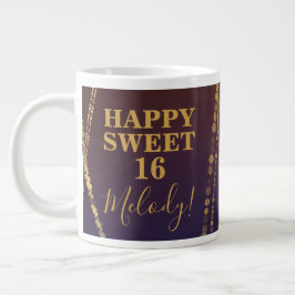 Taza De Café Gigante Girly Bordeaux Red Burgundy Glam Sweet 16 cumpleañ