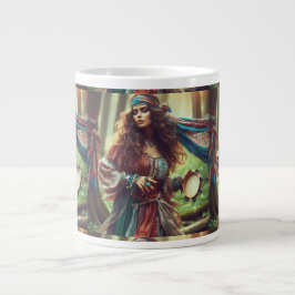 TAZA DE CAFÉ GIGANTE GITANA BAILANDO