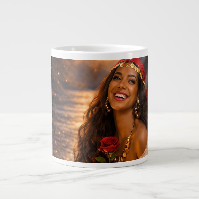 Taza De Café Gigante gitana roja  (Frente)
