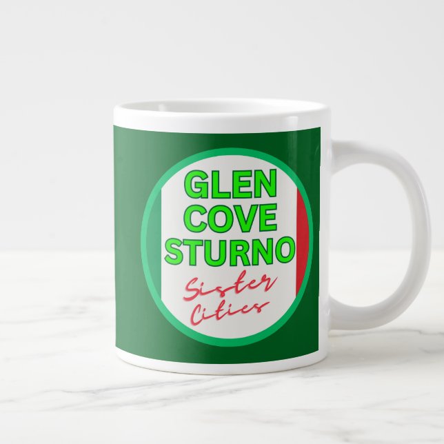 Taza De Café Gigante Glen Cove & Sturno Sister Cities Commemorative Mug (Derecha)