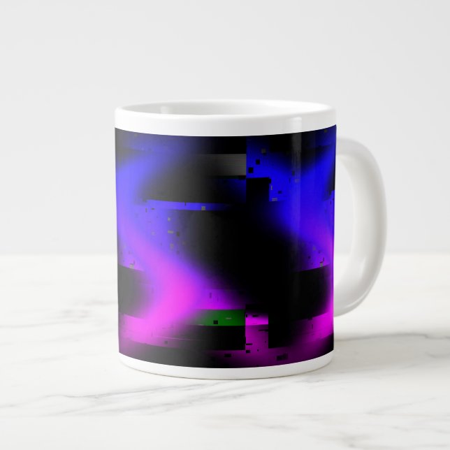 Taza De Café Gigante Glitch Plasma Black (Derecha)