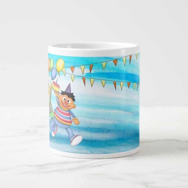 Taza De Café Gigante Globos de Bert y Ernie Birthday (Frente)