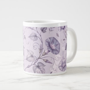 Taza De Café Gigante Glorias de la Mañana Elegantes Florales de Lavanda